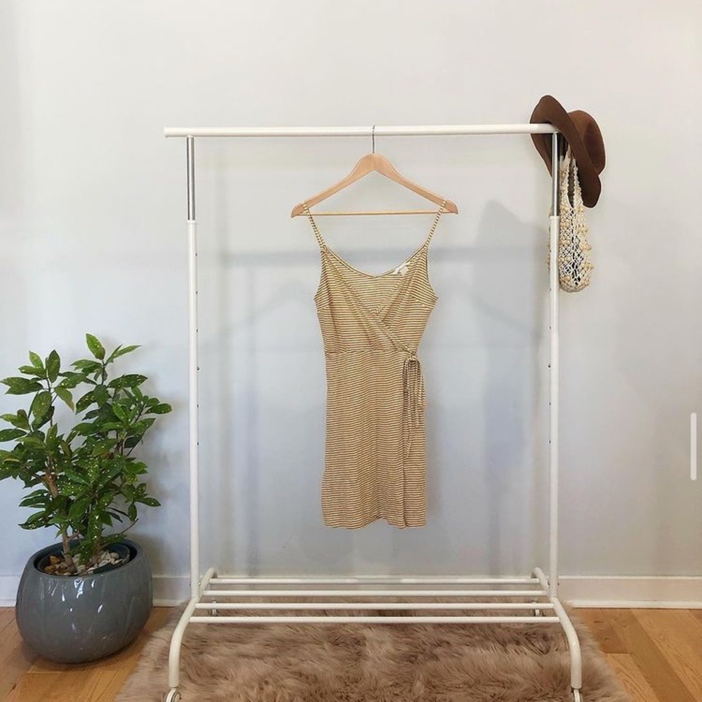 Yellow striped summer dress